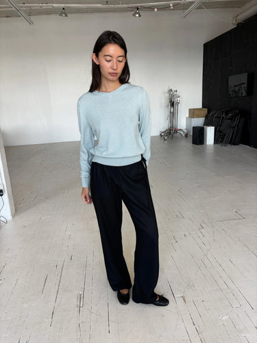 Wool Tie Pants | Black