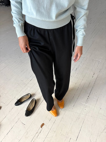 Wool Tie Pants | Black