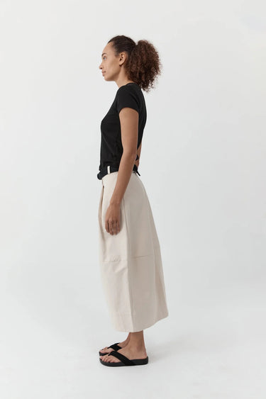 Canvas Pleat Cocoon Skirt | Shell
