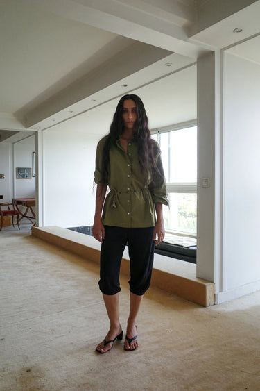 Cotton Poplin Shirt | Avocado