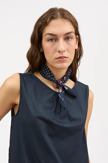 Juniper Scarf | Navy/Red/Ecru