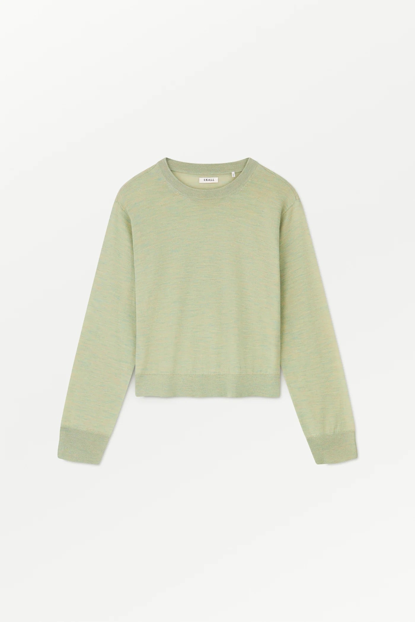 Amara O-Neck Jumper | Light Green Mélange