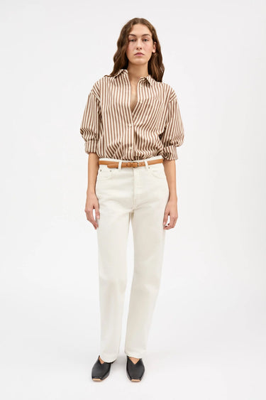 Edgar Shirt | Brown/Ecru Stripe