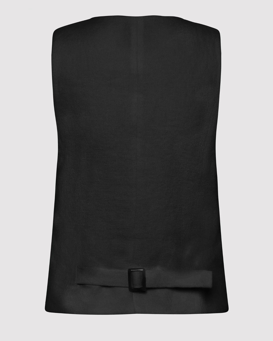Tailored Linen Vest | Black