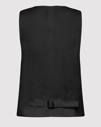 Tailored Linen Vest | Black