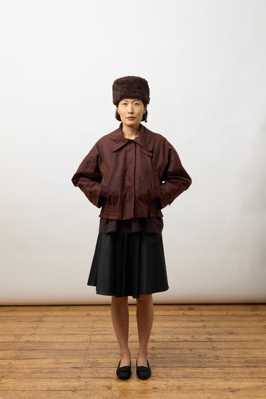 Nara Waxed Oilskin Jacket in Chestnut
