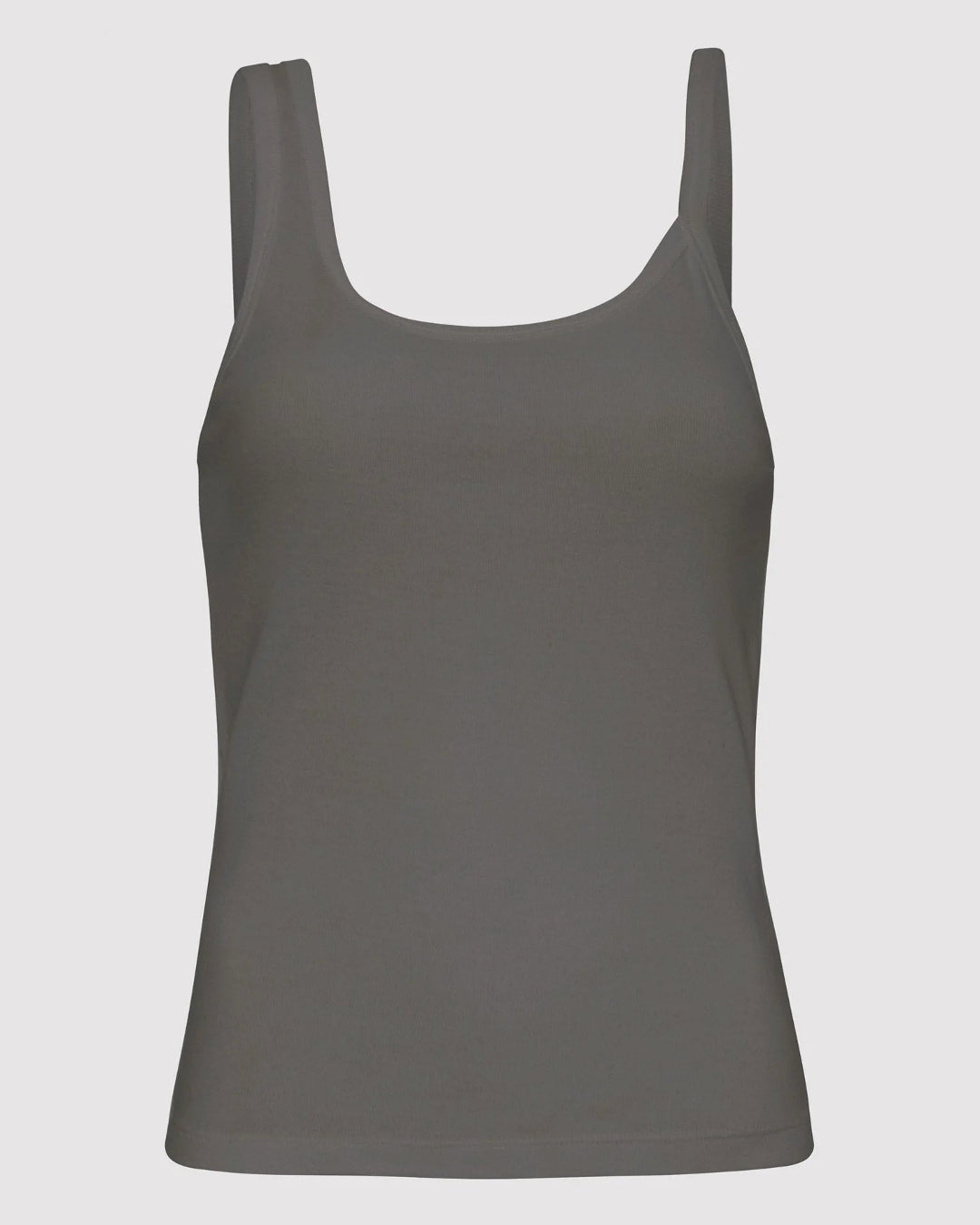 Organic Cotton Asymmetric Tank | Pewter Grey