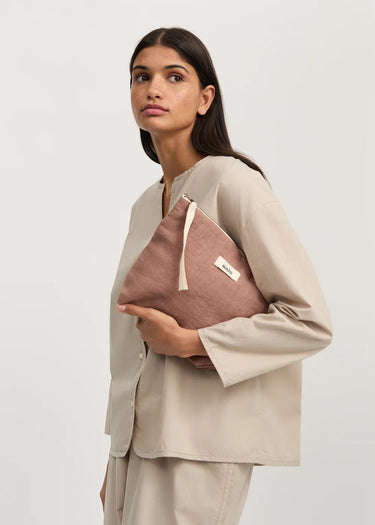Linen Pouch in Desert Blush
