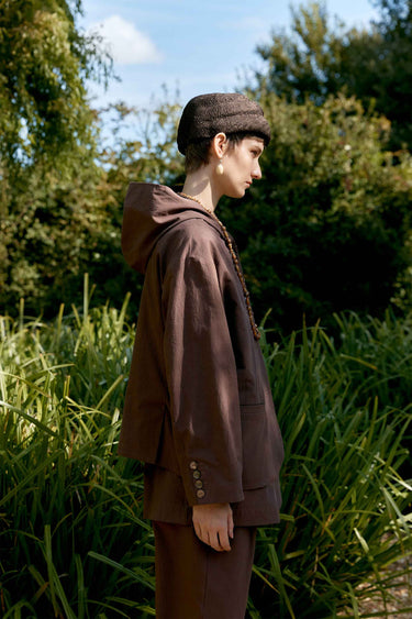 Japanese Cotton High Twisted Poplin Reeva Jacket | Fog Purple