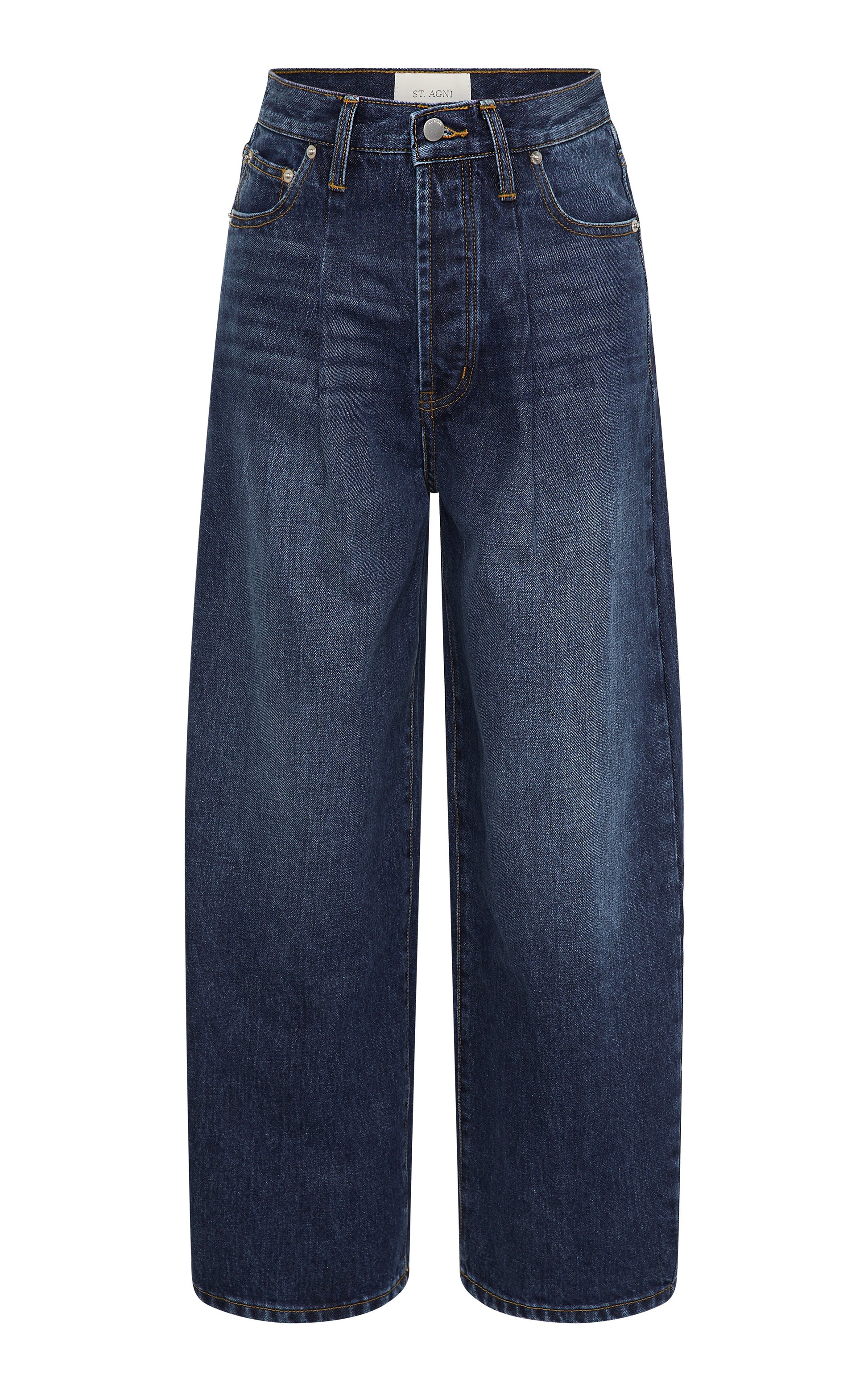 Mid Rise Pleat Barrel Jeans