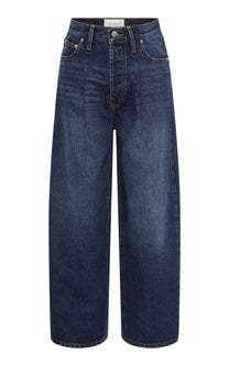 Mid Rise Pleat Barrel Jeans