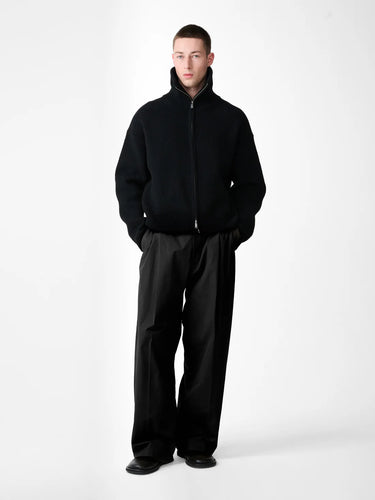 Shire Cotton Pleated Pant | Black