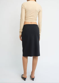 Straight midi skirt | Black