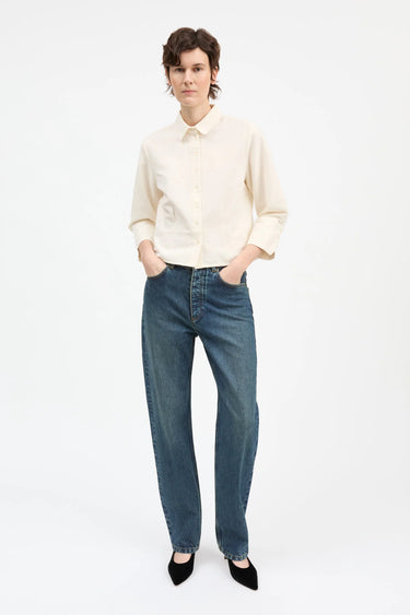 Sharon Straight Jeans | Washed Dark Blue