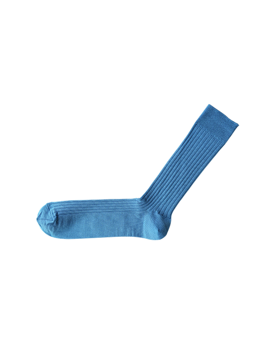 Silk Cotton Ribbed Socks | Sky Blue