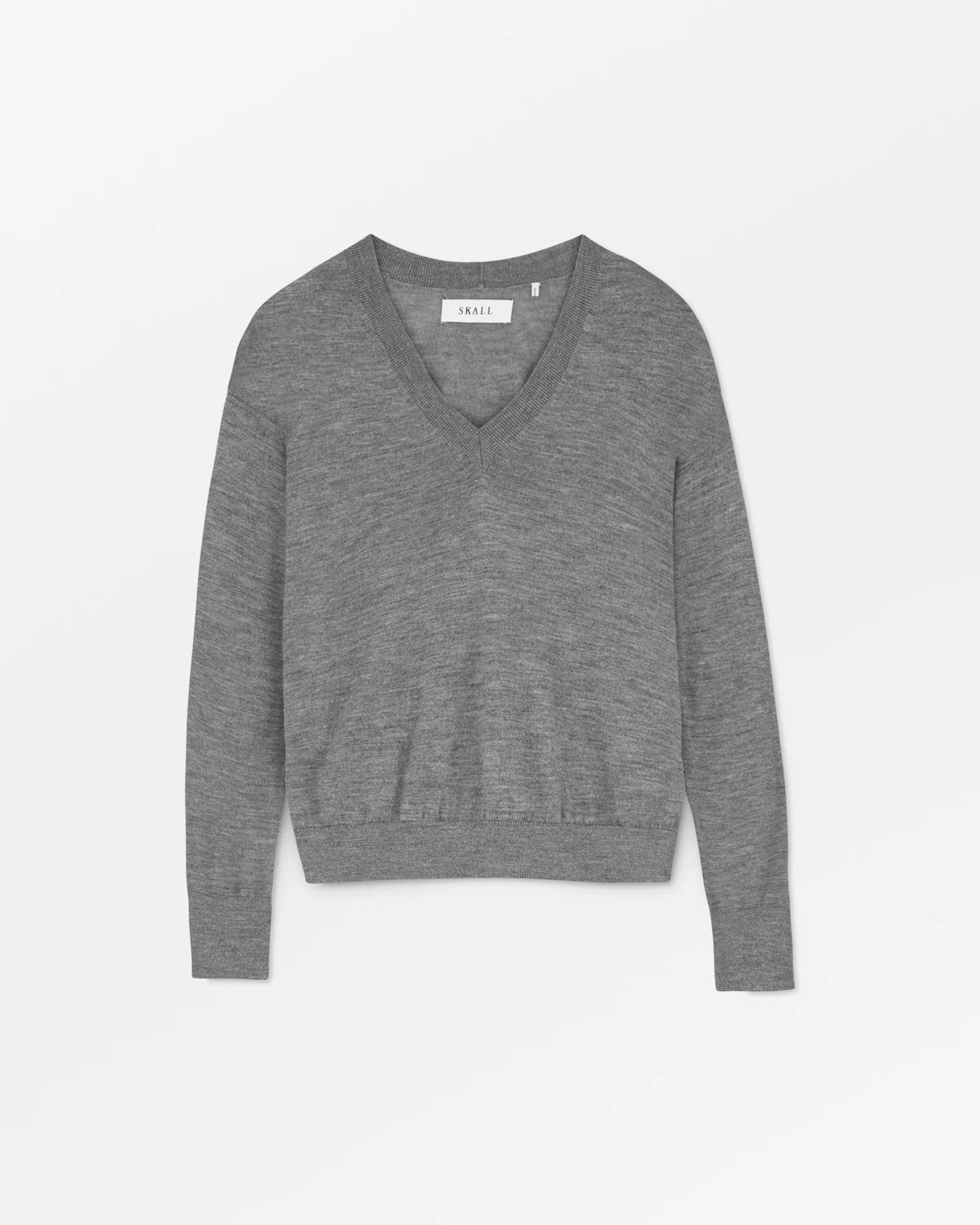 Amethyst V-Neck Jumper | Grey Melange