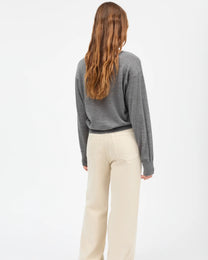 Amethyst V-Neck Jumper | Grey Melange