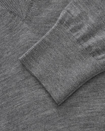 Amethyst V-Neck Jumper | Grey Melange