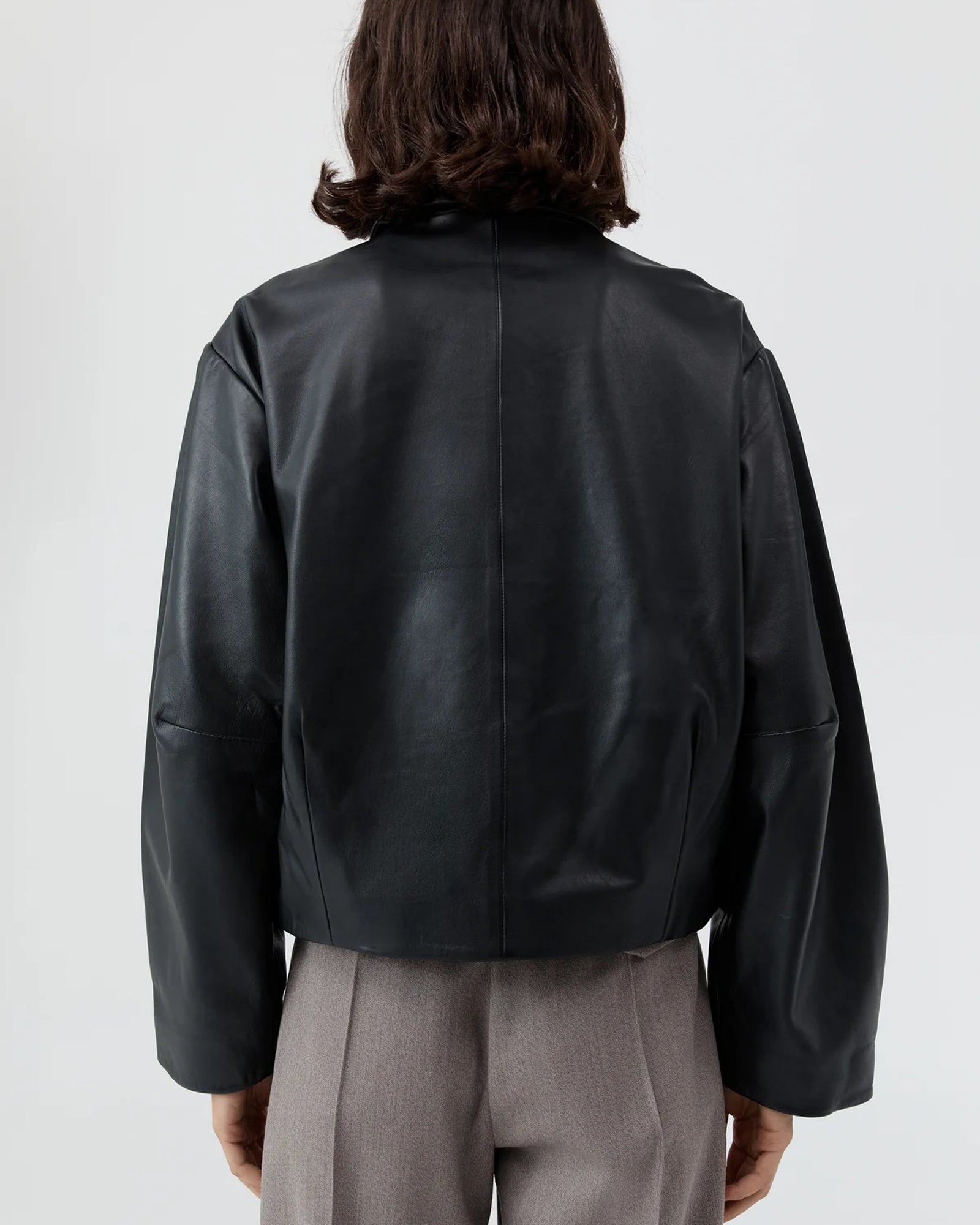 Cocoon Leather Jacket | Black