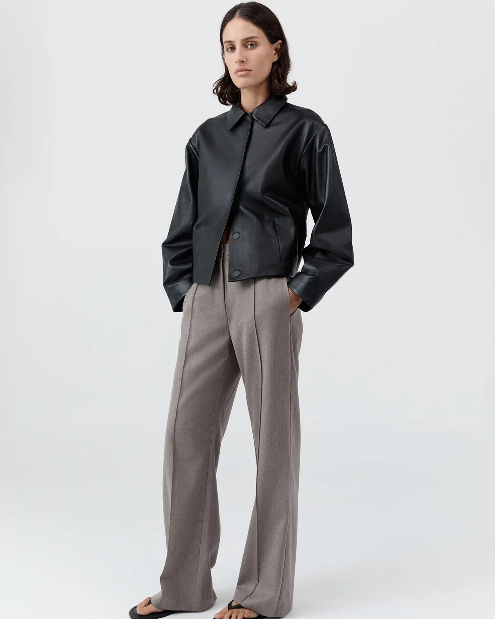 Cocoon Leather Jacket | Black