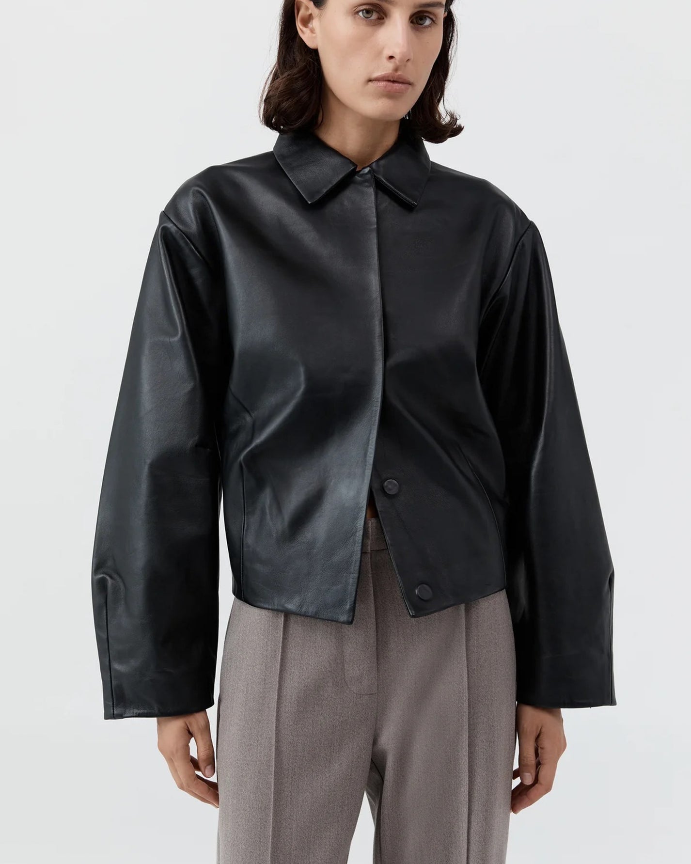 Cocoon Leather Jacket | Black