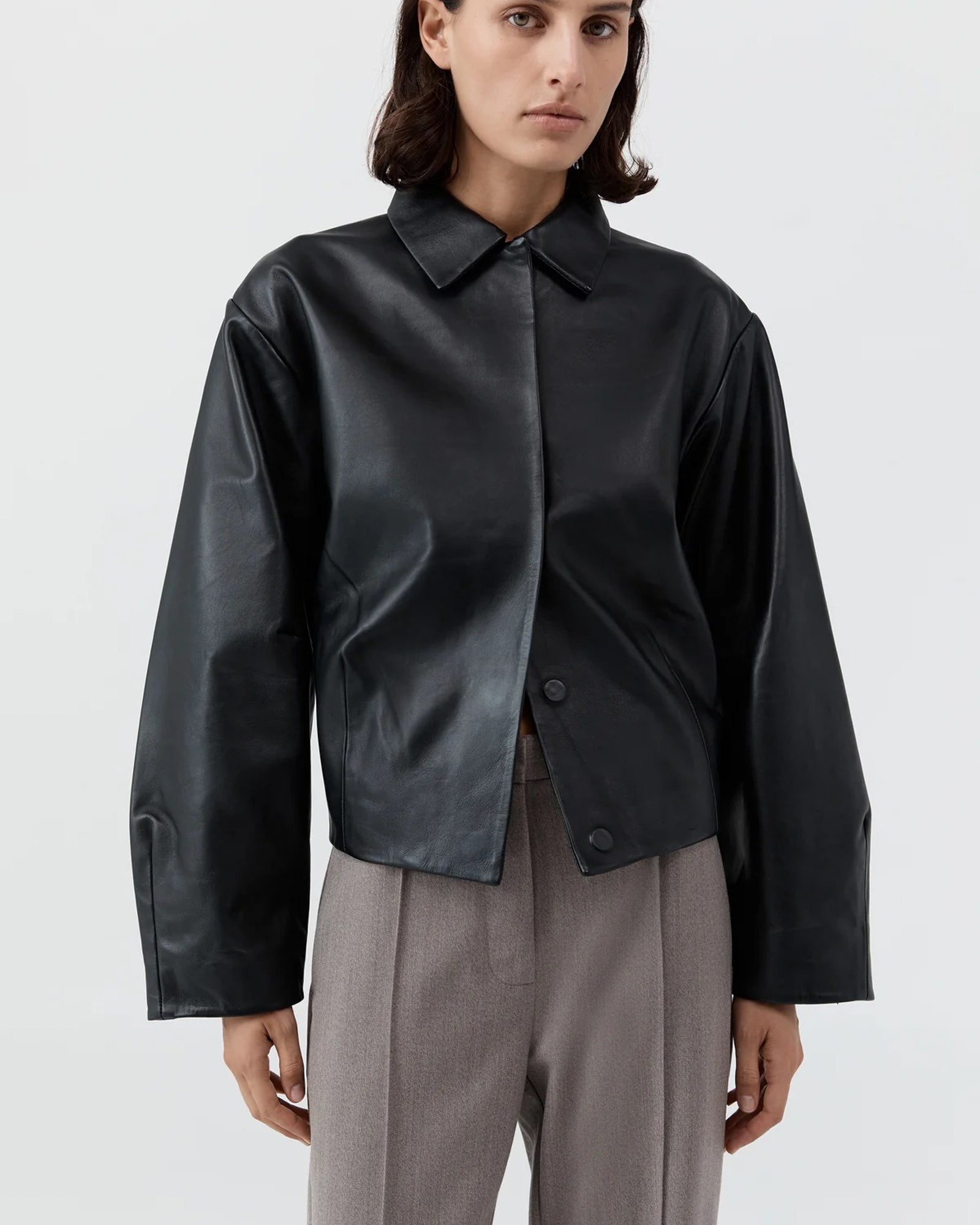 Cocoon Leather Jacket | Black