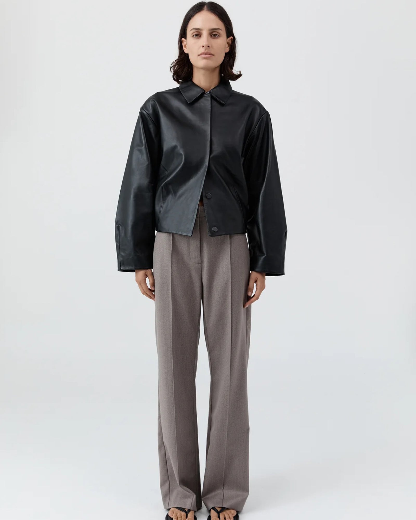 Cocoon Leather Jacket | Black