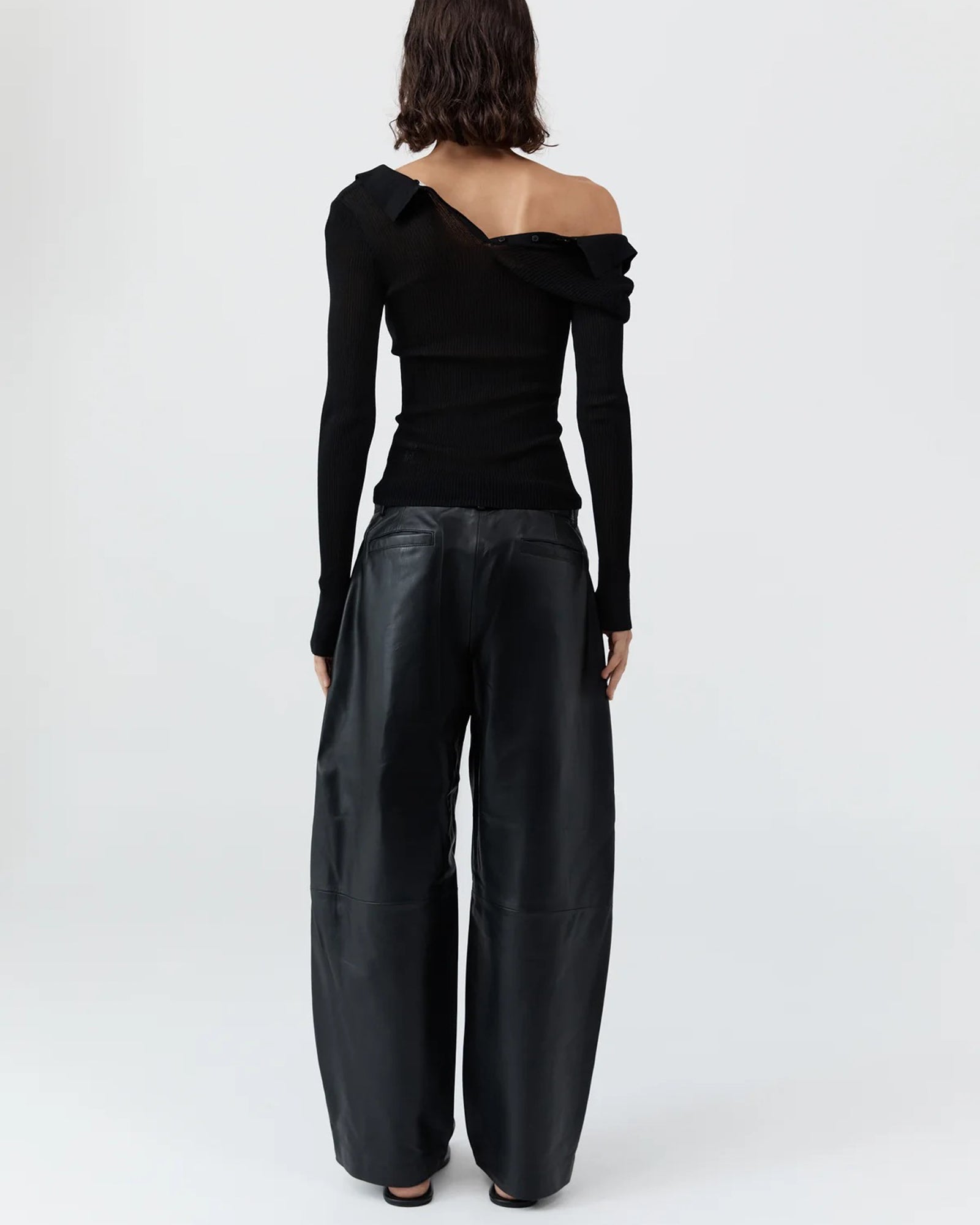Leather Balloon Pants | Black