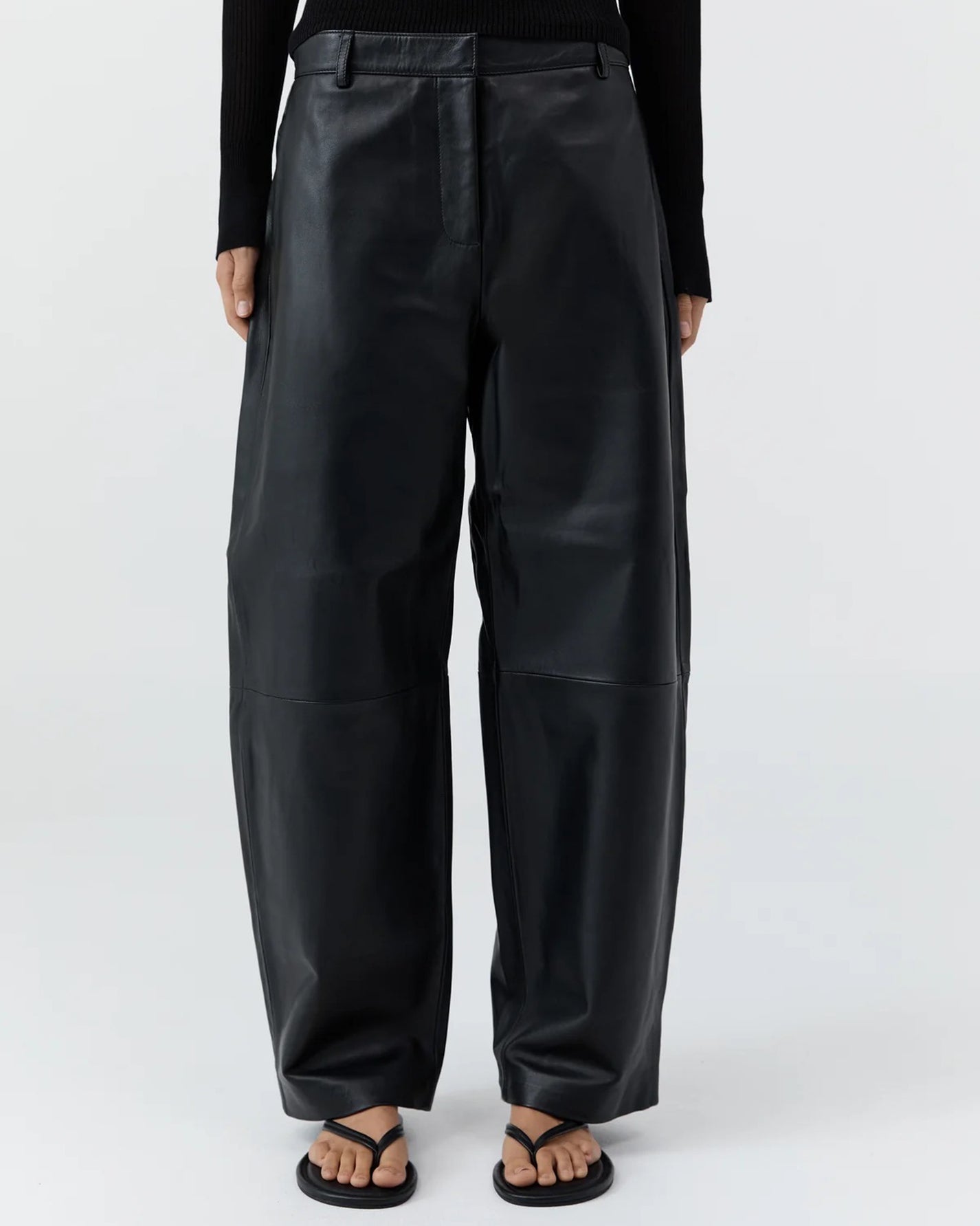 Leather Balloon Pants | Black