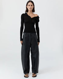 Leather Balloon Pants | Black