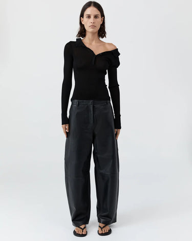Leather Balloon Pants | Black