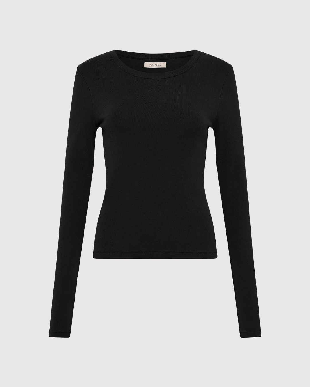 Organic Cotton Long Sleeve Top | Jet Black