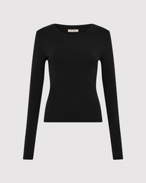 Organic Cotton Long Sleeve Top | Jet Black