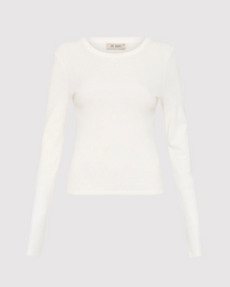 Organic Cotton Long Sleeve Top | White