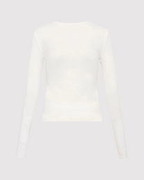 Organic Cotton Long Sleeve Top | White