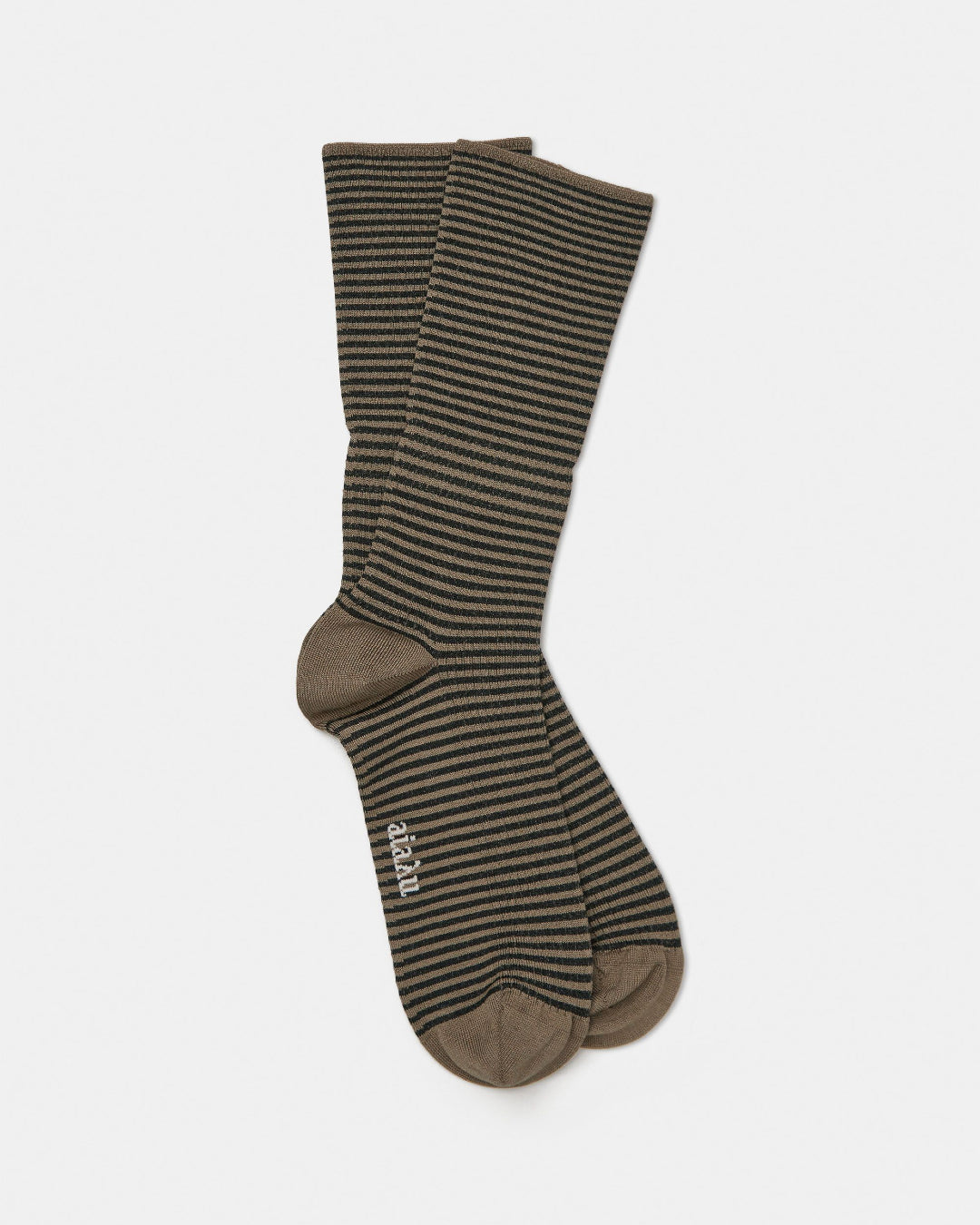 Cotton Stripe Socks | Mix Brown