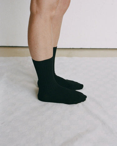 Rib Overankle Socks | Black