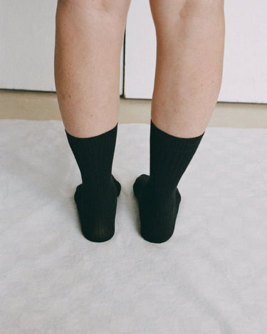 Rib Overankle Socks | Black
