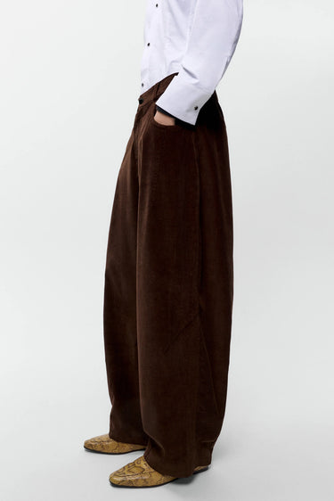 Corduroy Baggy Pants | Brown