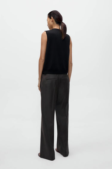 Merino Wool Button Waistcoat | Navy