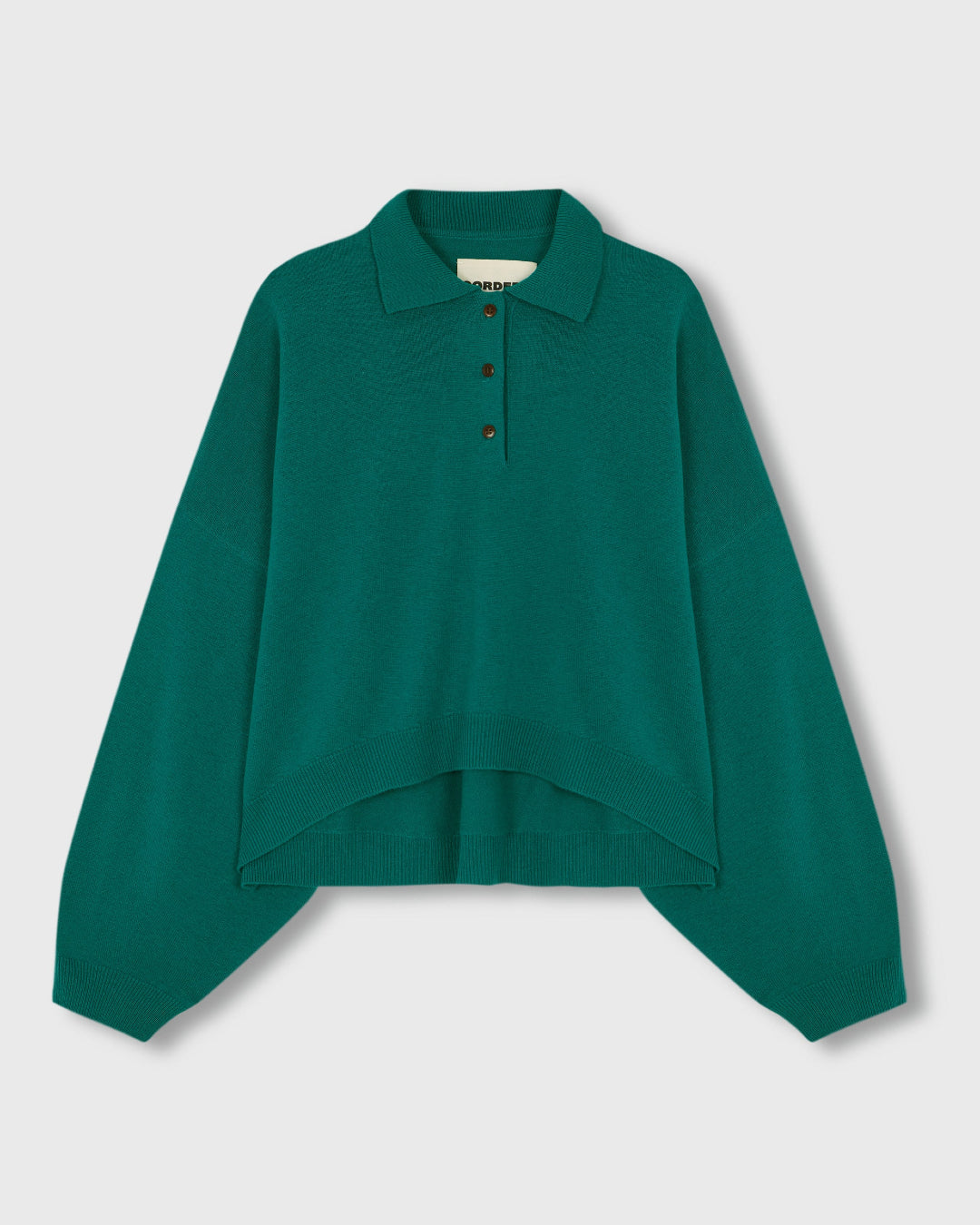 Merino Wool Polo Sweater | Teal Green