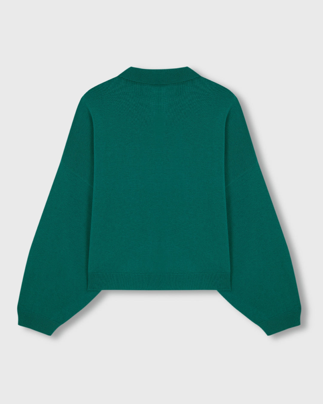 Merino Wool Polo Sweater | Teal Green