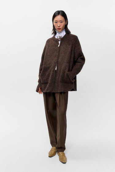 Speckled Zip-Jacket | Chocolate