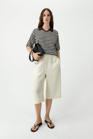Organic Cotton V-Neck Polo | Striped