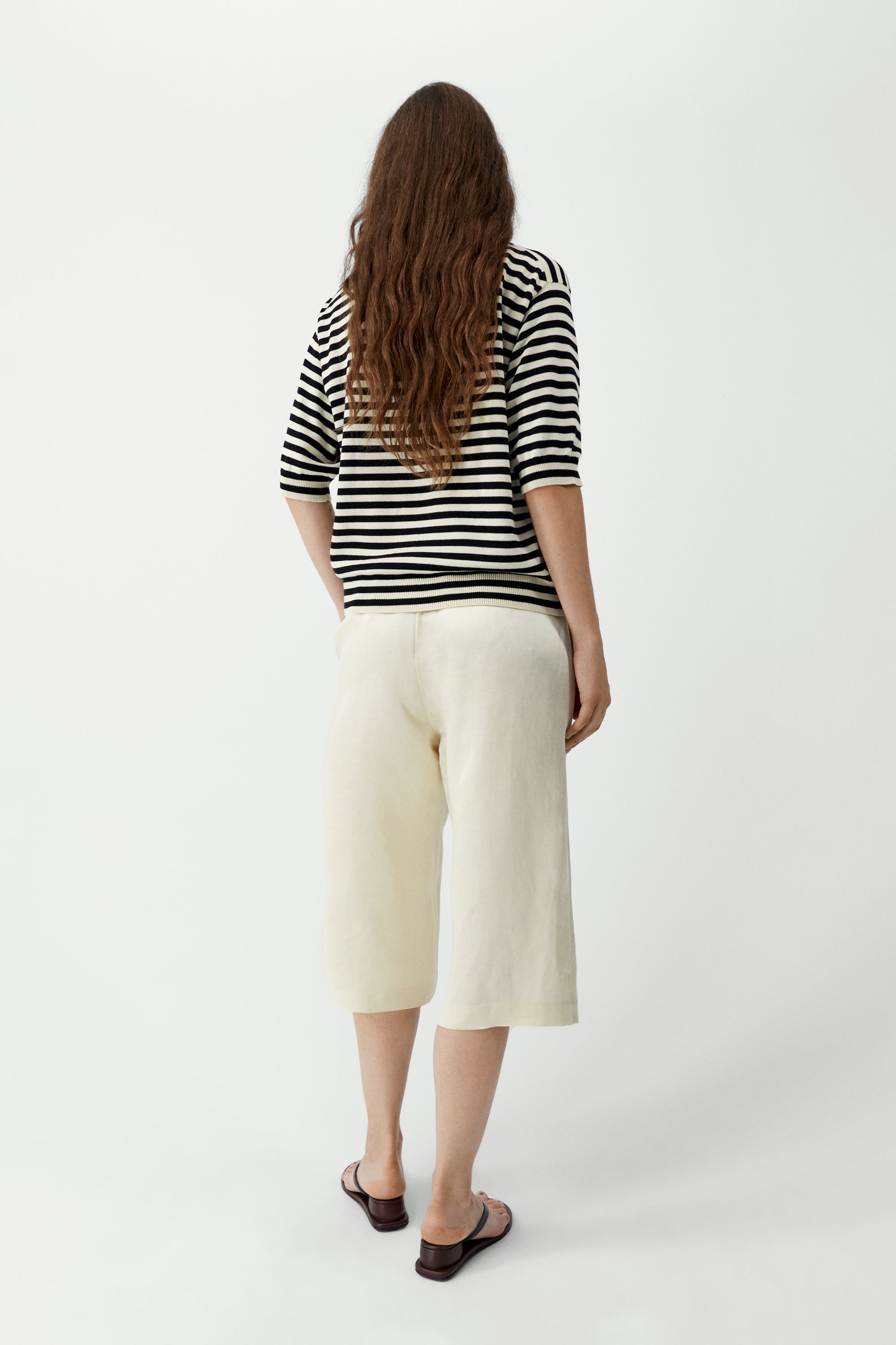 Organic Cotton V-Neck Polo | Striped