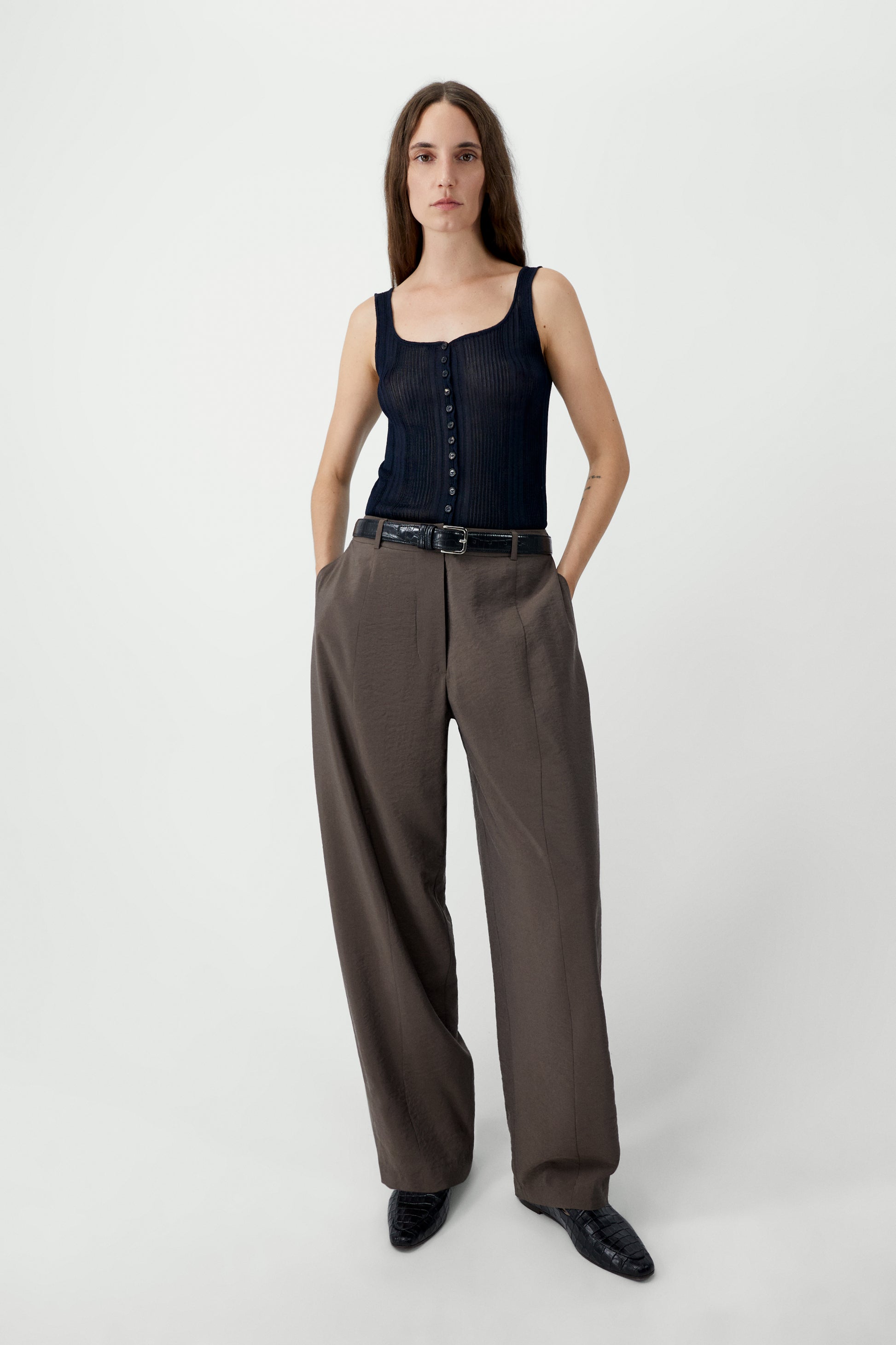 Ribbed Tank Top | Navy