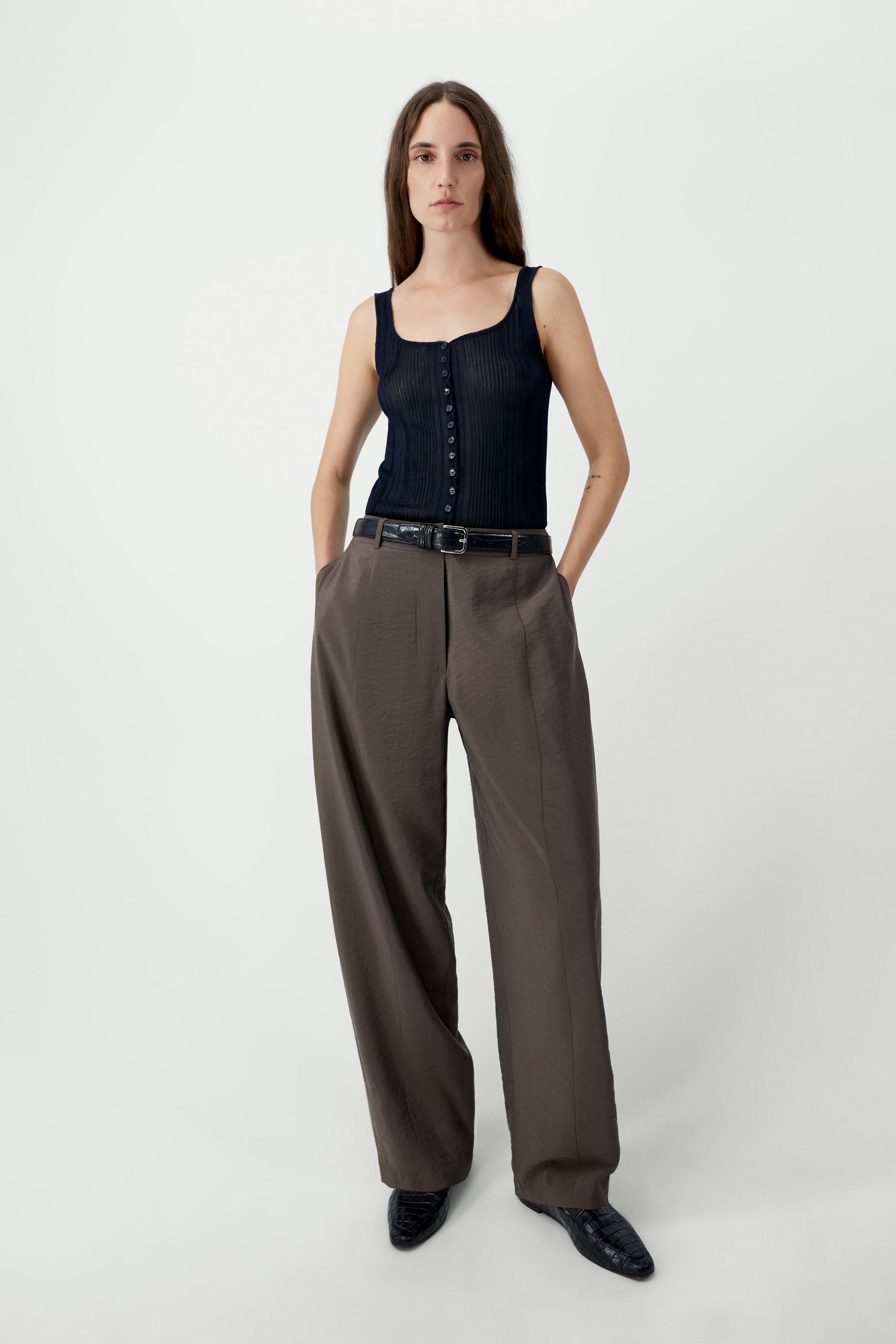 Ribbed Tank Top | Navy