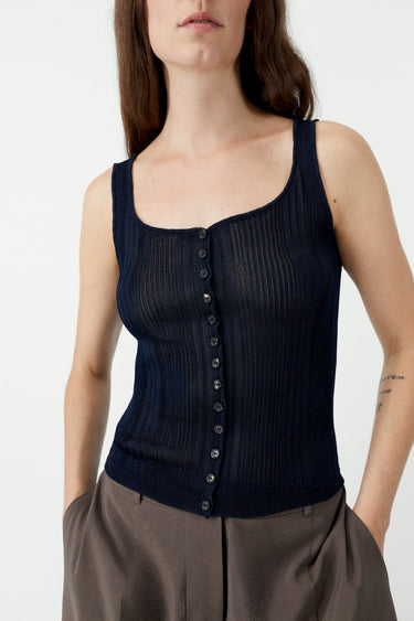 Ribbed Tank Top | Navy