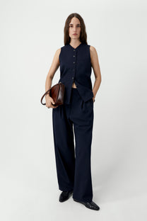 Tailored Masculine Pants | Navy