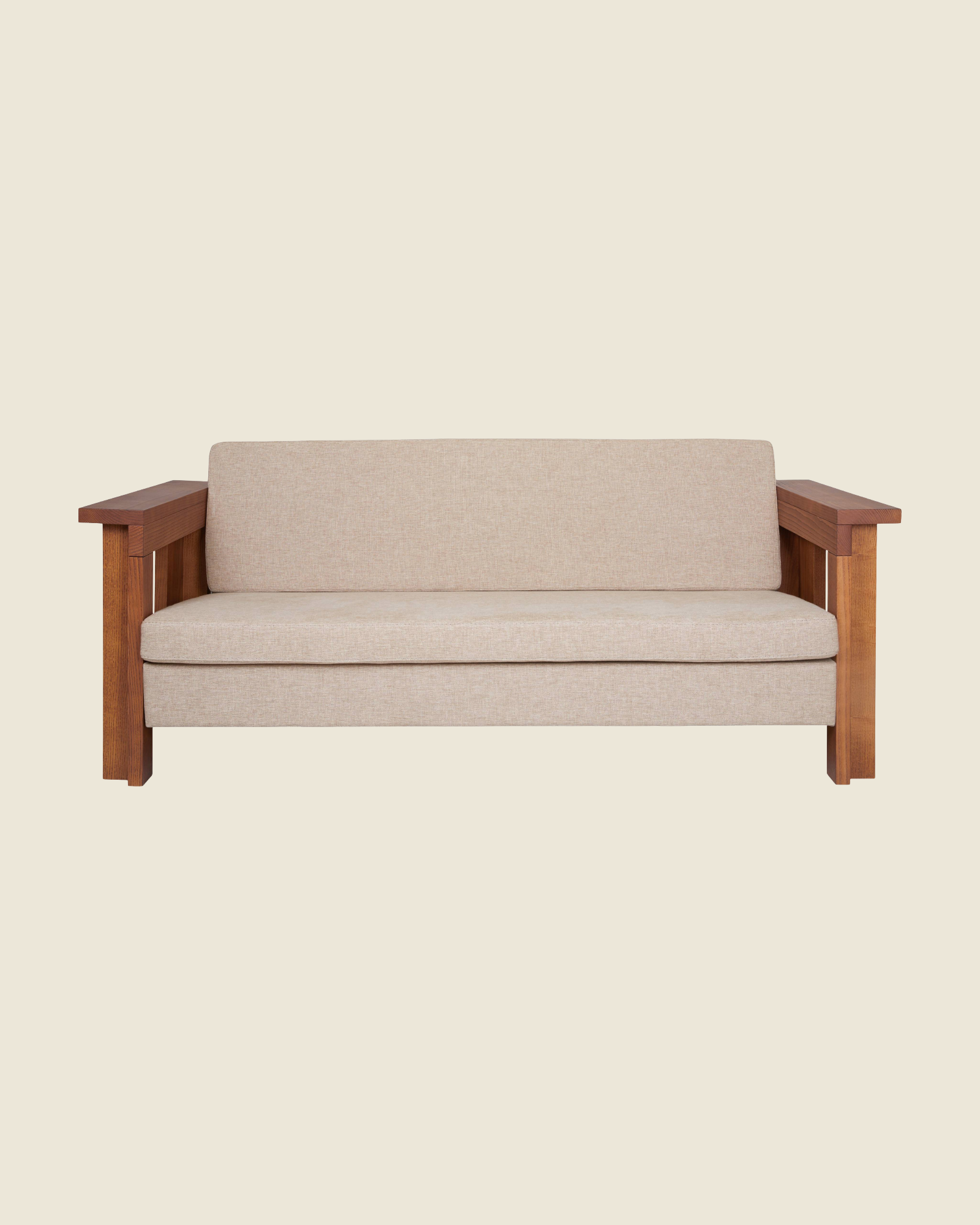Symmetry Couch | Ash Wood | Oat Fabric